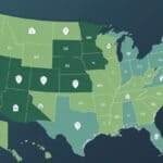 A map of the United States showing certain states highlighted to indicate strong protections for rent-to-own tenants.