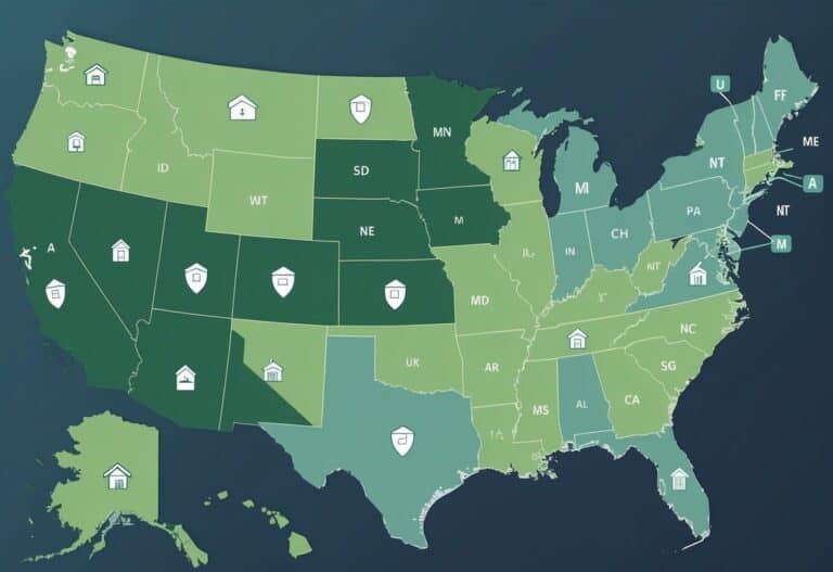 A map of the United States showing certain states highlighted to indicate strong protections for rent-to-own tenants.